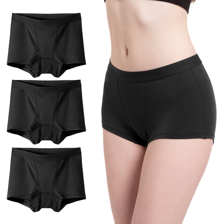 Women's Shorts Underwear Bamboo Rayon Full Coverage Soft Stretch Panties (3 Pack)