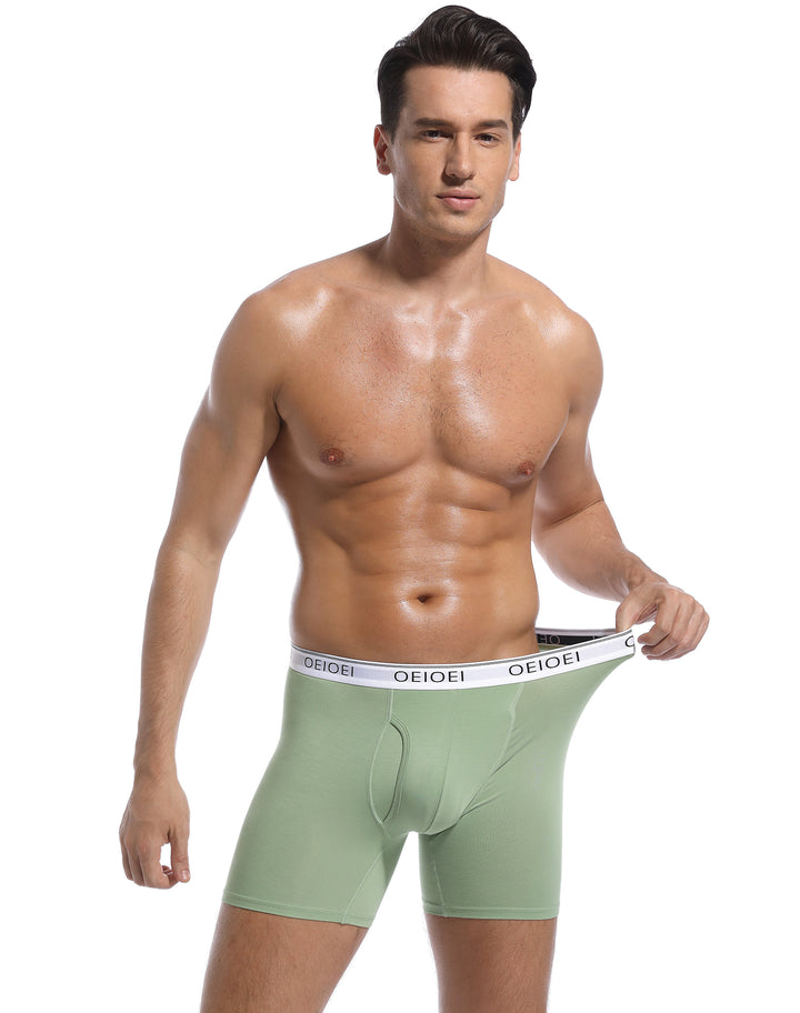 Men's Boxer Briefs Bamboo Rayon Moisture-Wicking Underwear (3 Pack)