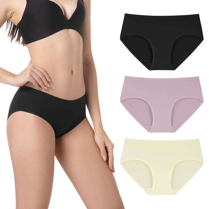 Women's Underwear Cotton Soft Breathable Full Coverage Hipster Panties (3 Pack)