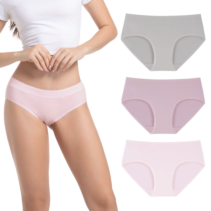 Women's Underwear Cotton Soft Breathable Full Coverage Hipster Panties (3 Pack)