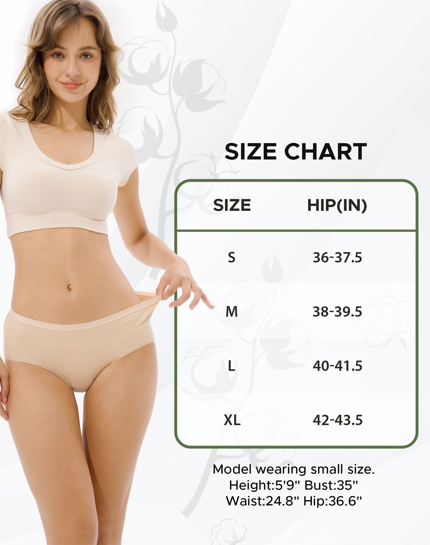 Women’s 100% Cotton Soft Stretch Briefs (3-Pack)