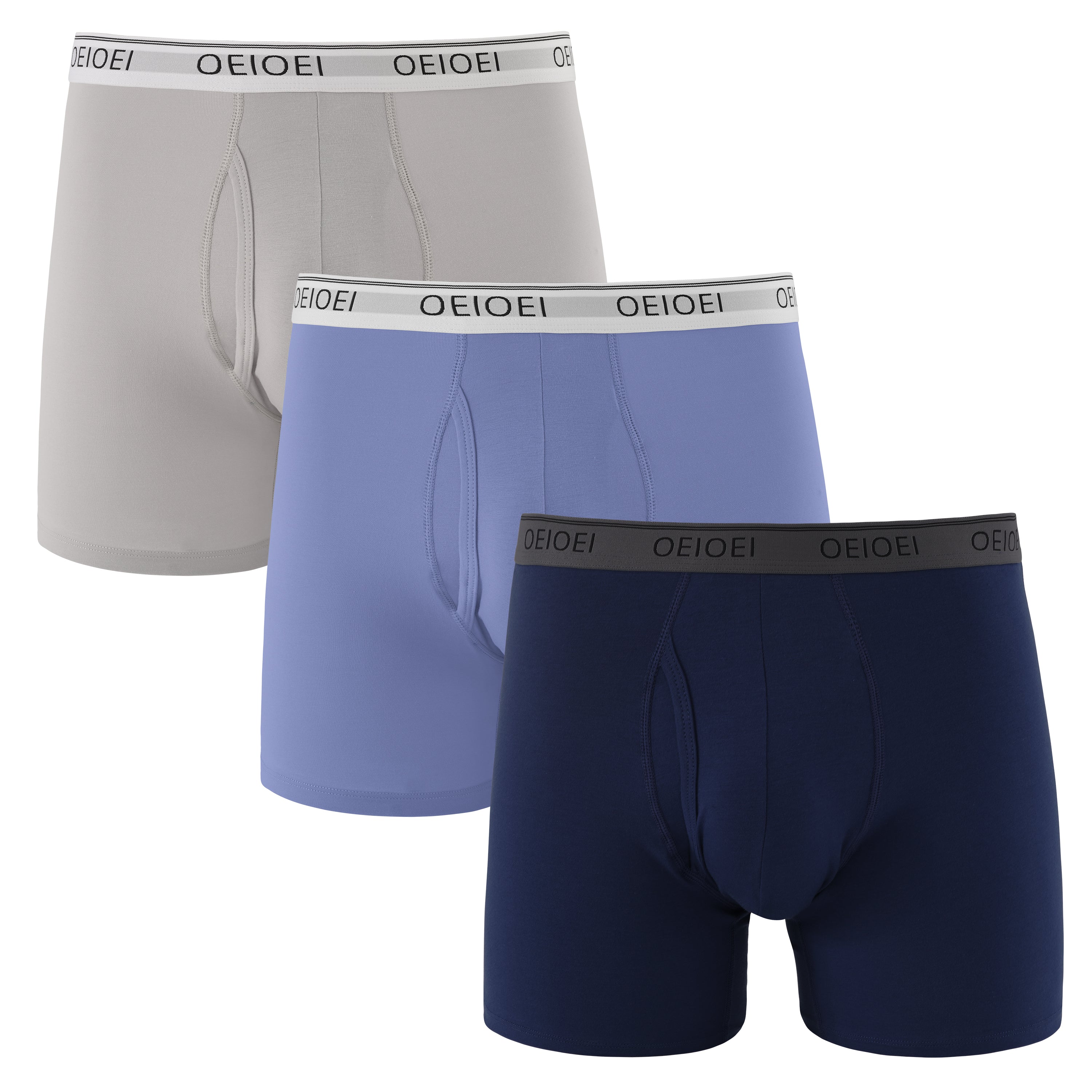 Men's Underwear Cotton Breathable Ball Support Pouch Boxer Briefs (3 Pack)