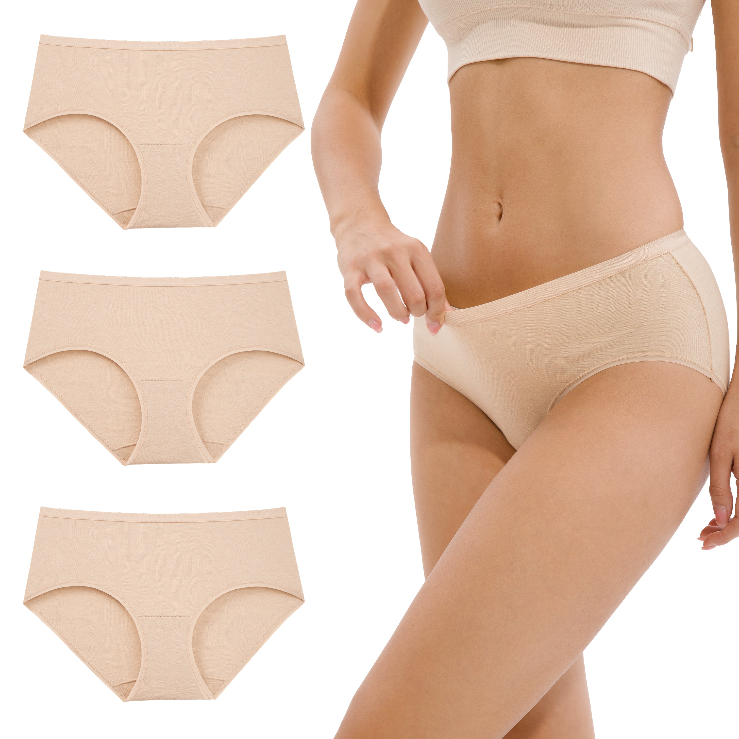 Women’s 100% Cotton Soft Stretch Briefs (3-Pack)