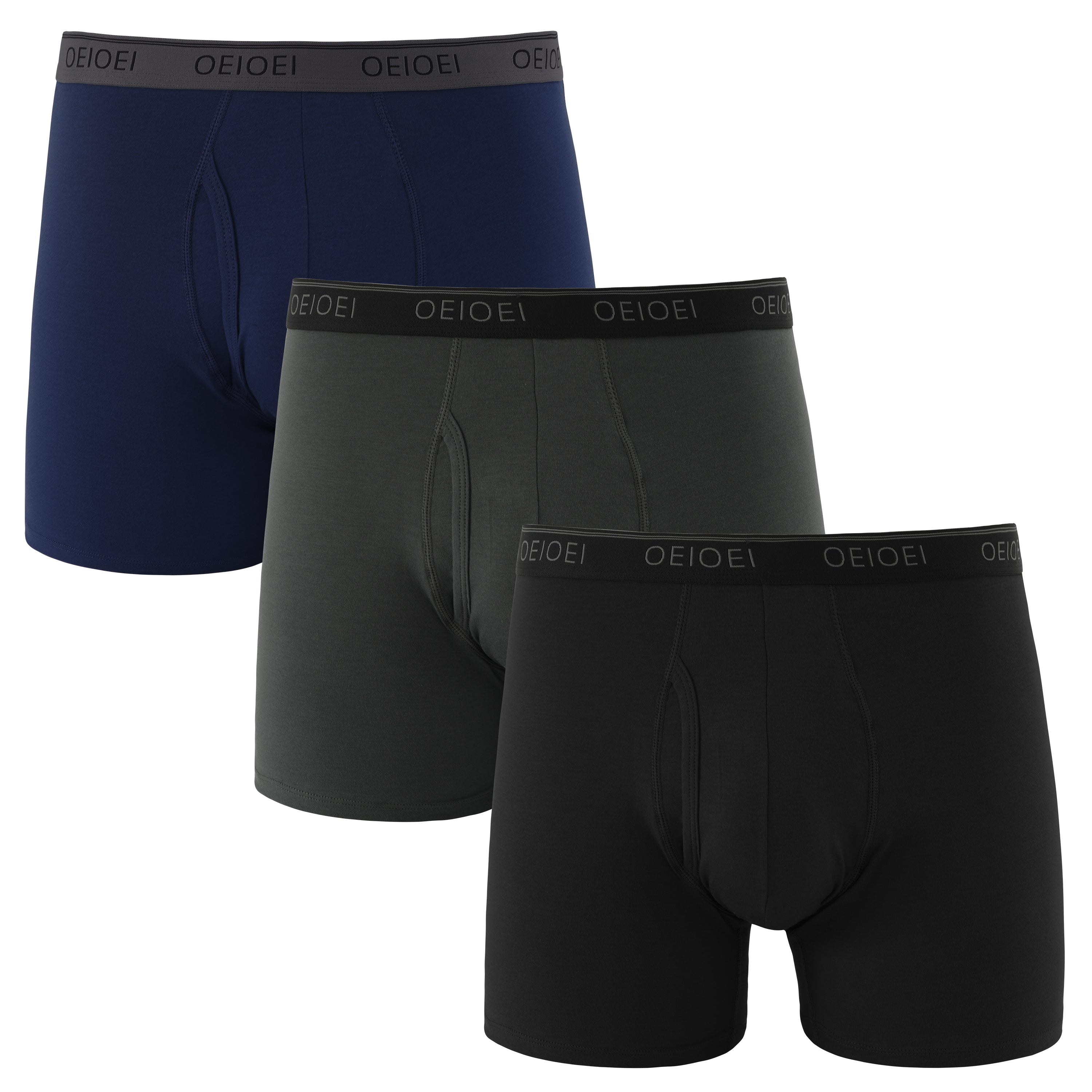 Men's Underwear Cotton Breathable Ball Support Pouch Boxer Briefs (3 Pack)