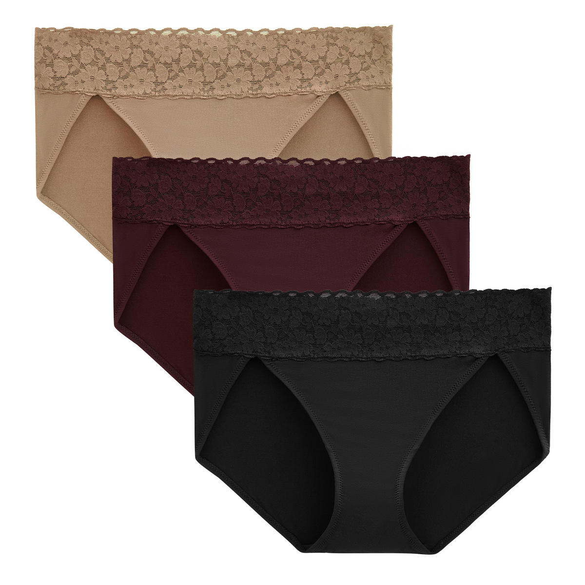 Women's Lace Low-Rise Bamboo Rayon Hipster (3-Pack)