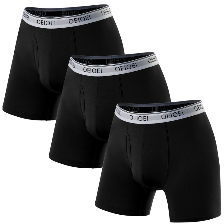 Men's Boxer Briefs Bamboo Rayon Moisture-Wicking Underwear (3 Pack)