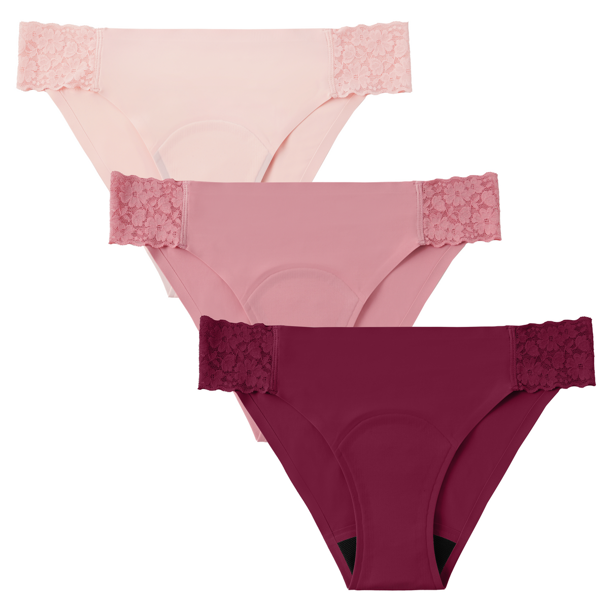 Women’s Lace Seamless Period Underwear (3-Pack)