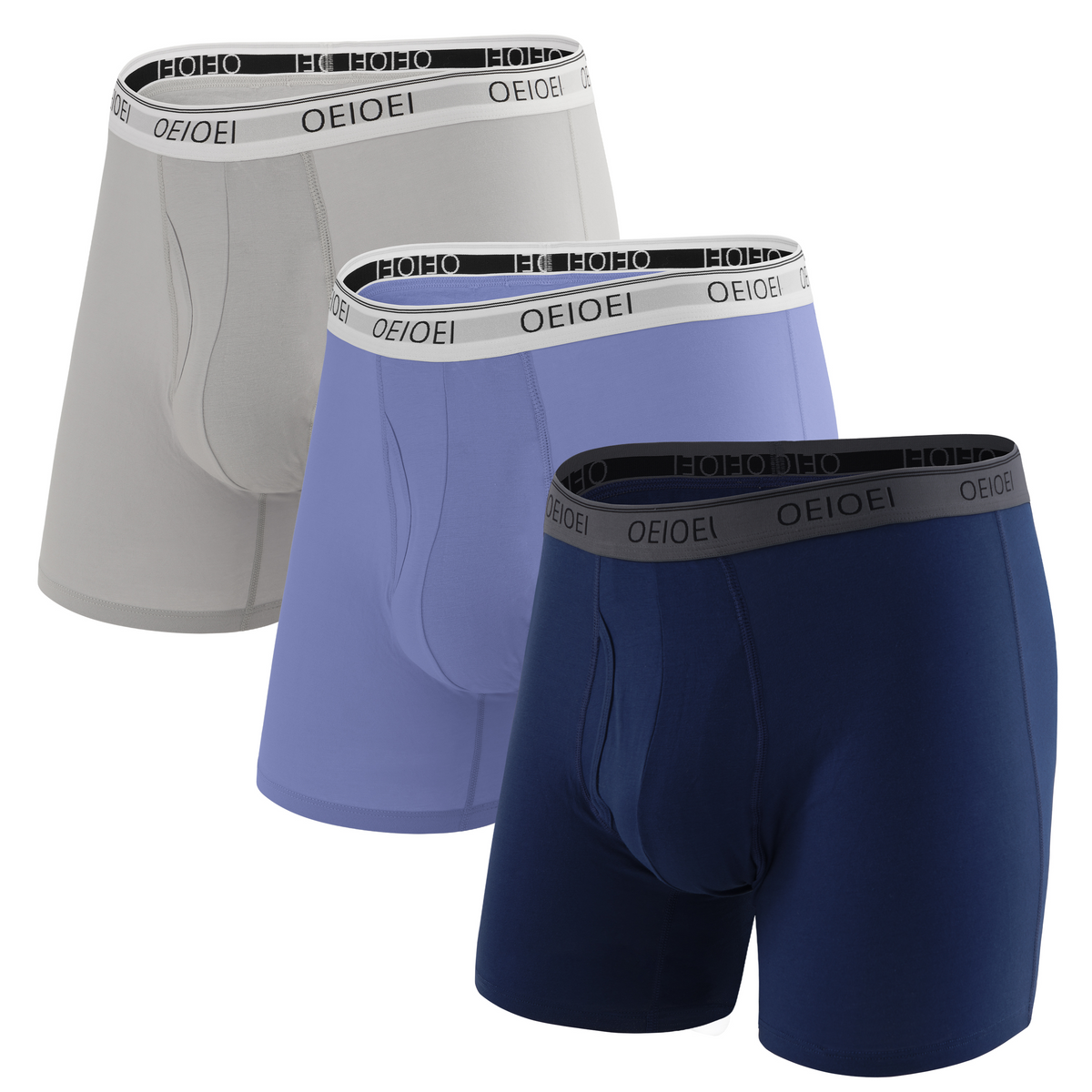 Men's Underwear Cotton Breathable Ball Support Pouch Boxer Briefs (3 Pack)